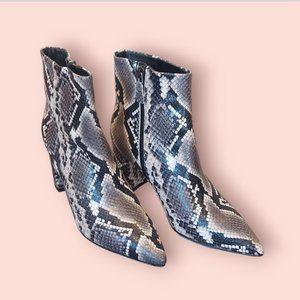 Brand New Italian Snake Embossed Leather Ankle Boots with 3" heel Sz 41